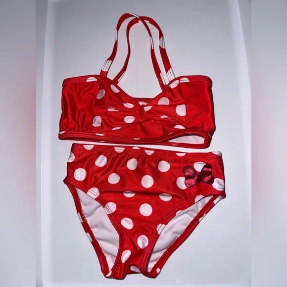 Disney Store 3 piece Minnie Mouse Swimsuit size 4 EUC - Picture 2 of 3